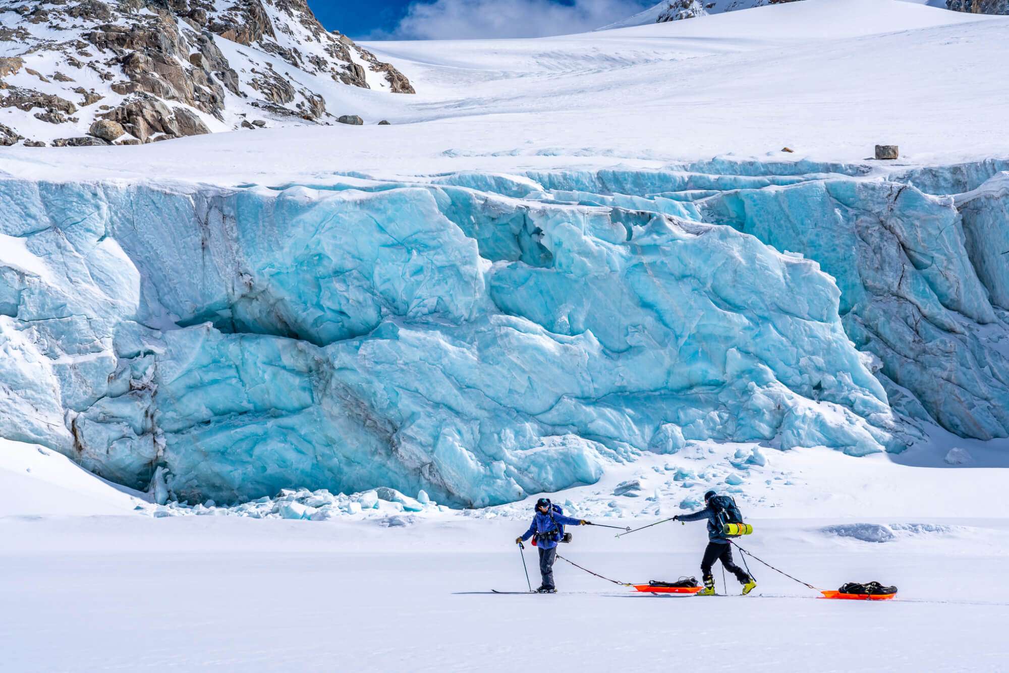 Kuo-Samples-2021-11 Skinning on skis on glacier